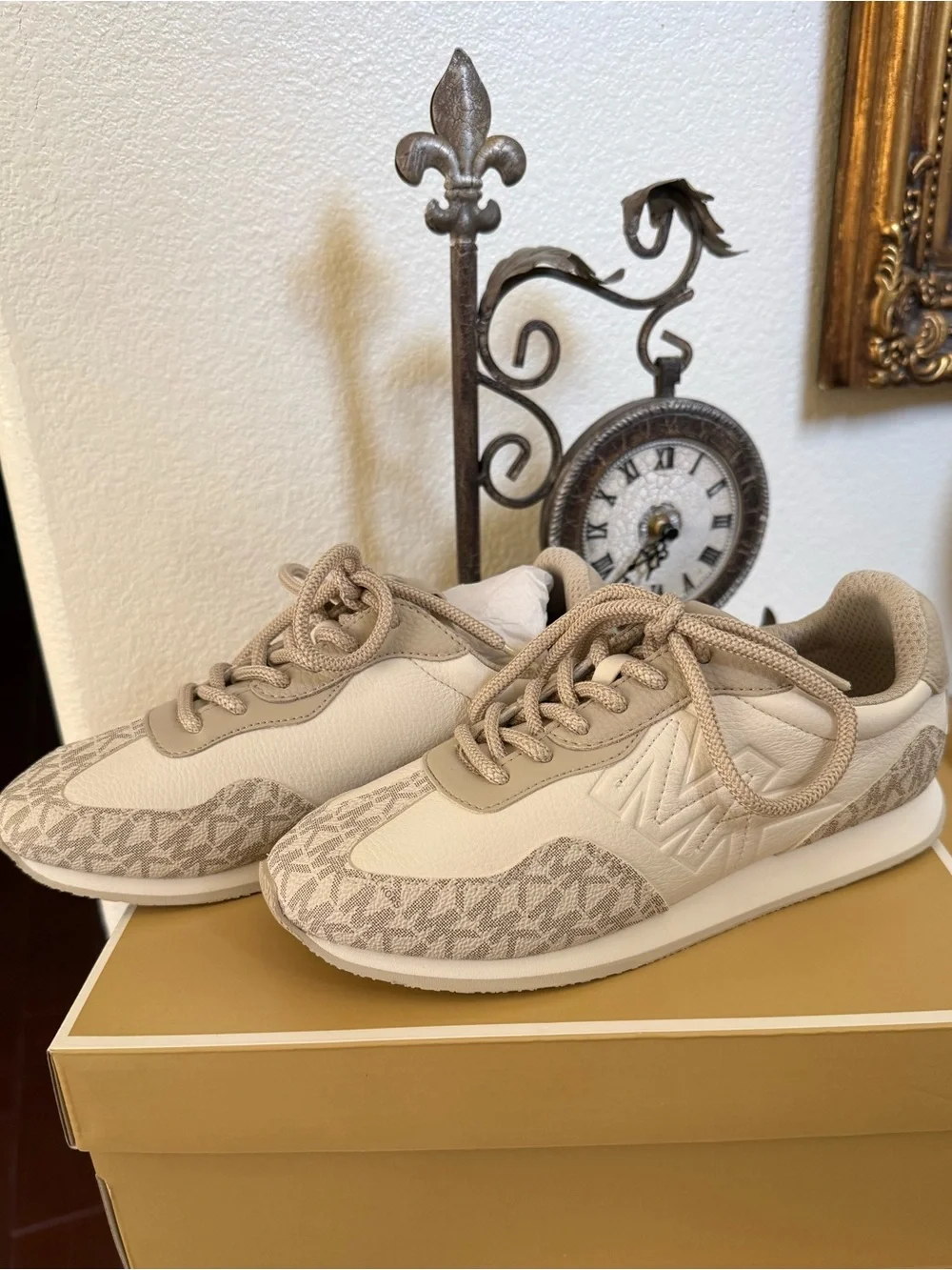 Michael Kors Women's Neutral Logo-Accent Trainer Sneakers